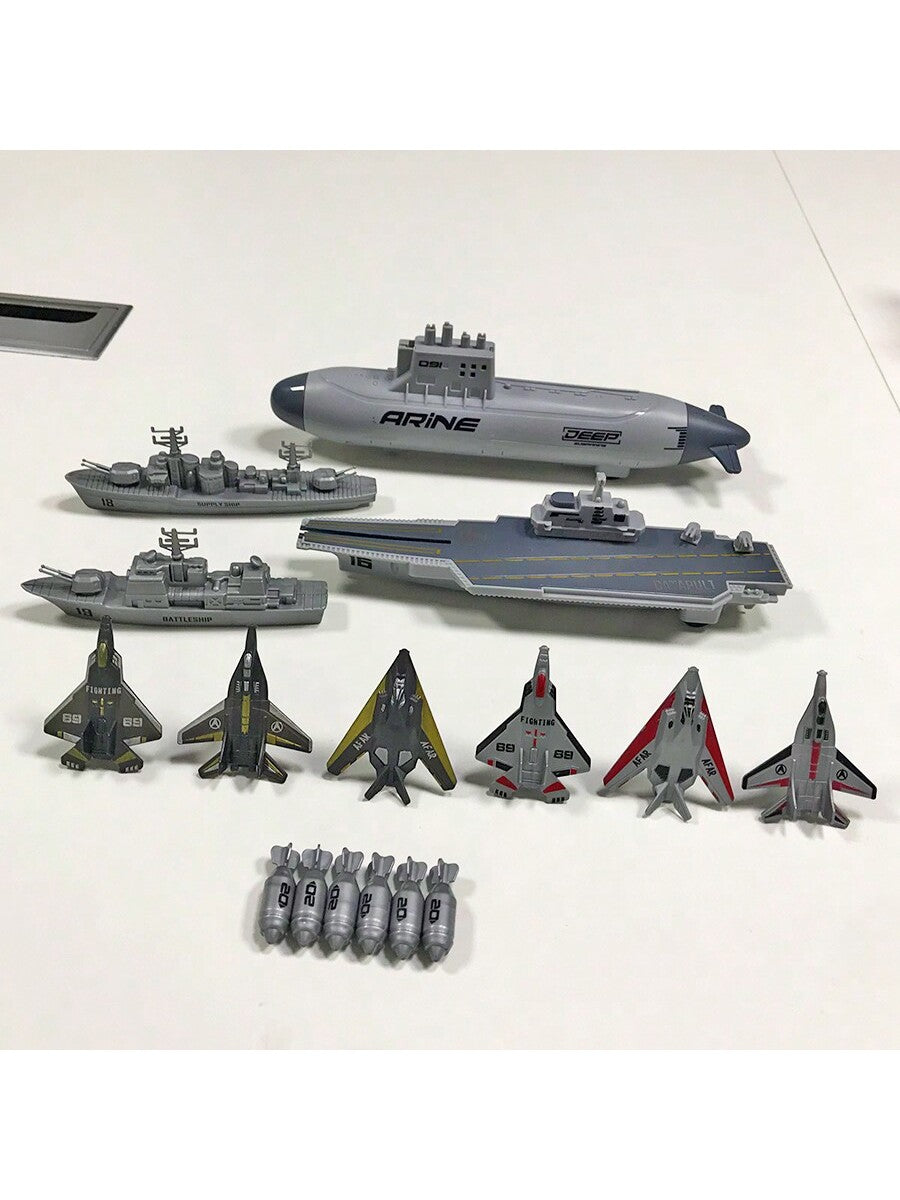 Military Series Aircraft Carrier Battle Group Kit, Learning Military Knowledge, Nuclear Submarine Can Launch Missiles, War Ship Can Launch Fighter Jets, Children Toys, Christmas Gift