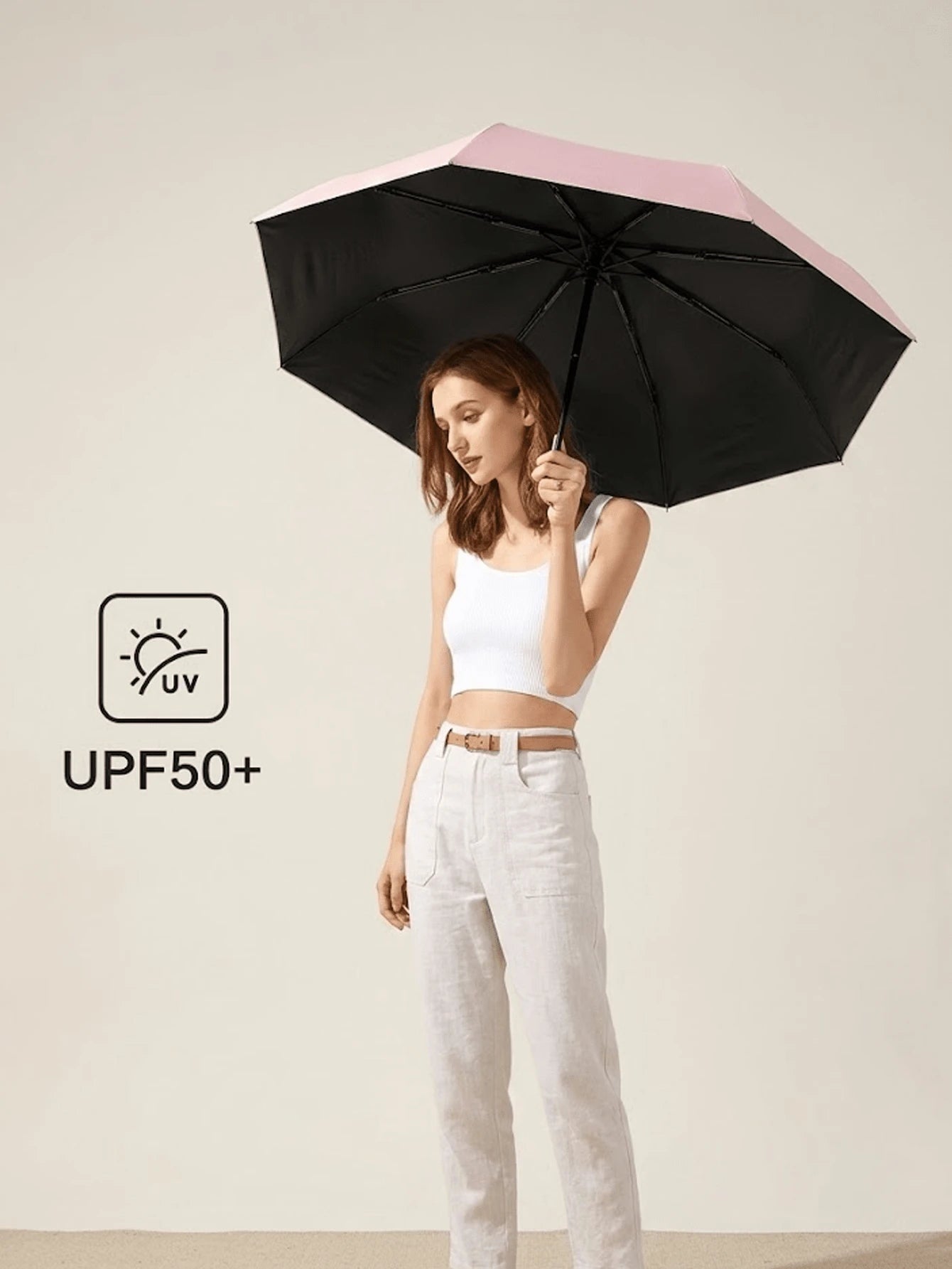Mini Folding Umbrella, Waterproof Portable Travel Umbrella, Women's Sun Protection Parasol, 2-In-1 Ultra-Light Compact Umbrella, Suitable For Men And Women, Rain & Sun Protection, Travel Essential