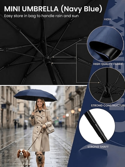 Mini Folding Umbrella, Waterproof Portable Travel Umbrella, Women's Sun Protection Parasol, 2-In-1 Ultra-Light Compact Umbrella, Suitable For Men And Women, Rain & Sun Protection, Travel Essential