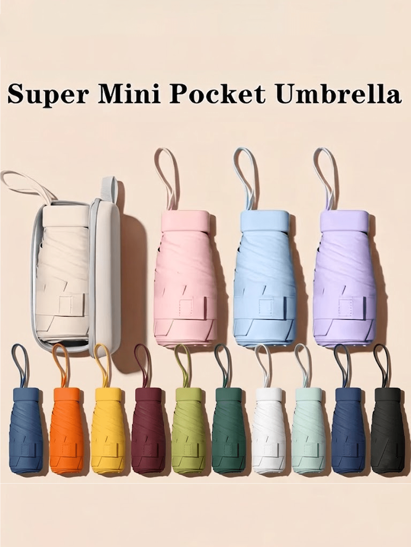 Mini Folding Umbrella, Waterproof Portable Travel Umbrella, Women's Sun Protection Parasol, 2-In-1 Ultra-Light Compact Umbrella, Suitable For Men And Women, Rain & Sun Protection, Travel Essential