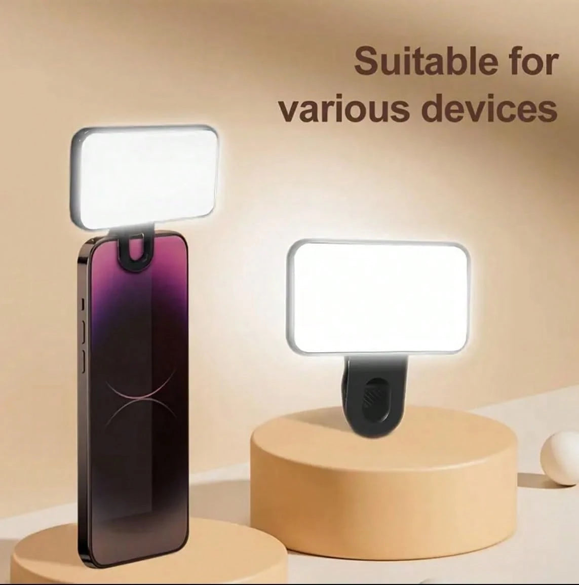Mini Portable Clip-On LED Selfie Fill Light Soft Flawless Skin Lighting, Compatible With All Phones For Mobile Photography Makeup Selfies Content Shooting 9DHP