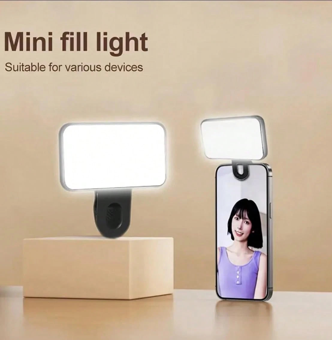Mini Portable Clip-On LED Selfie Fill Light Soft Flawless Skin Lighting, Compatible With All Phones For Mobile Photography Makeup Selfies Content Shooting 9DHP