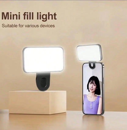 Mini Portable Clip-On LED Selfie Fill Light Soft Flawless Skin Lighting, Compatible With All Phones For Mobile Photography Makeup Selfies Content Shooting 9DHP