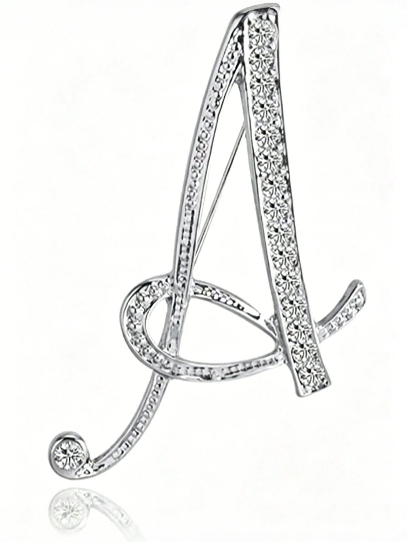 Minimalist 26 Letter Crystal Brooch, Geometric Versatile Lapel Pin For Women Clothing & Bag Accessories