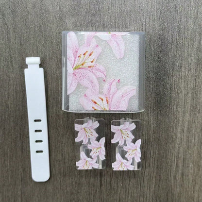Minimalist Floral Apple Charger Bow Protective Case Suitable For 20W 15 Charger Cable, 16 Pro Max Phone Data Cable, 13/14 Plus Protective Case, Anti-Bending And Anti-Cat Bite