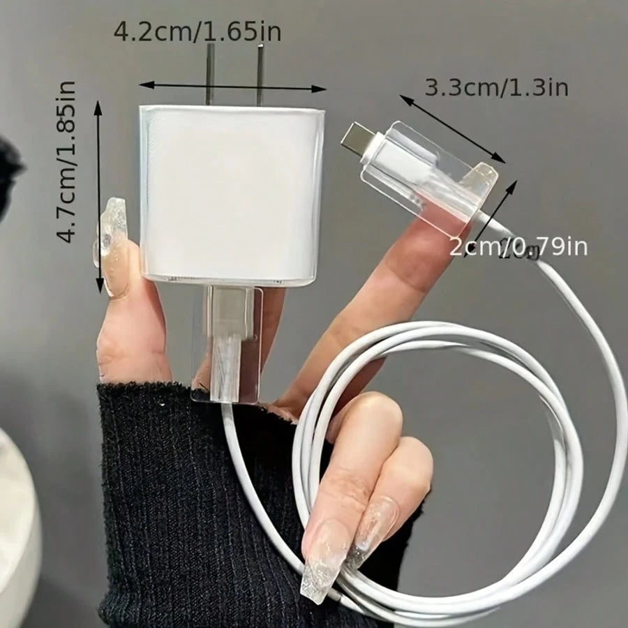 Minimalist Floral Apple Charger Bow Protective Case Suitable For 20W 15 Charger Cable, 16 Pro Max Phone Data Cable, 13/14 Plus Protective Case, Anti-Bending And Anti-Cat Bite