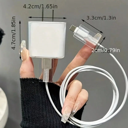 Minimalist Floral Apple Charger Bow Protective Case Suitable For 20W 15 Charger Cable, 16 Pro Max Phone Data Cable, 13/14 Plus Protective Case, Anti-Bending And Anti-Cat Bite