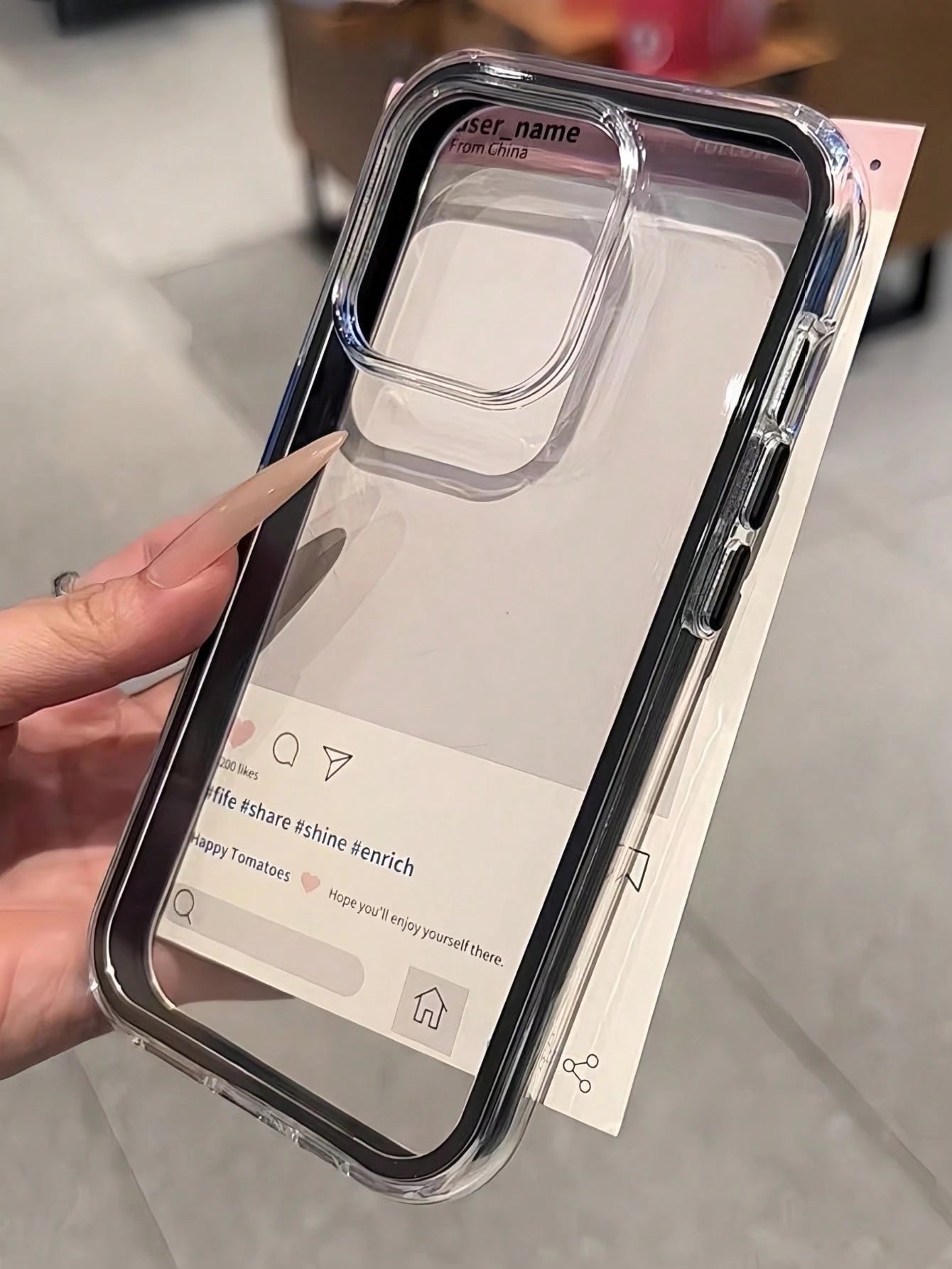 Minimalist White Pink Black Blue Bow Decor Slogan Elements Basic Phone Cases 3-In-1 Thick Hard Material Colorful Solid Color Frame Personalized Creative Anti-Drop Full Coverage Transparent Compatible