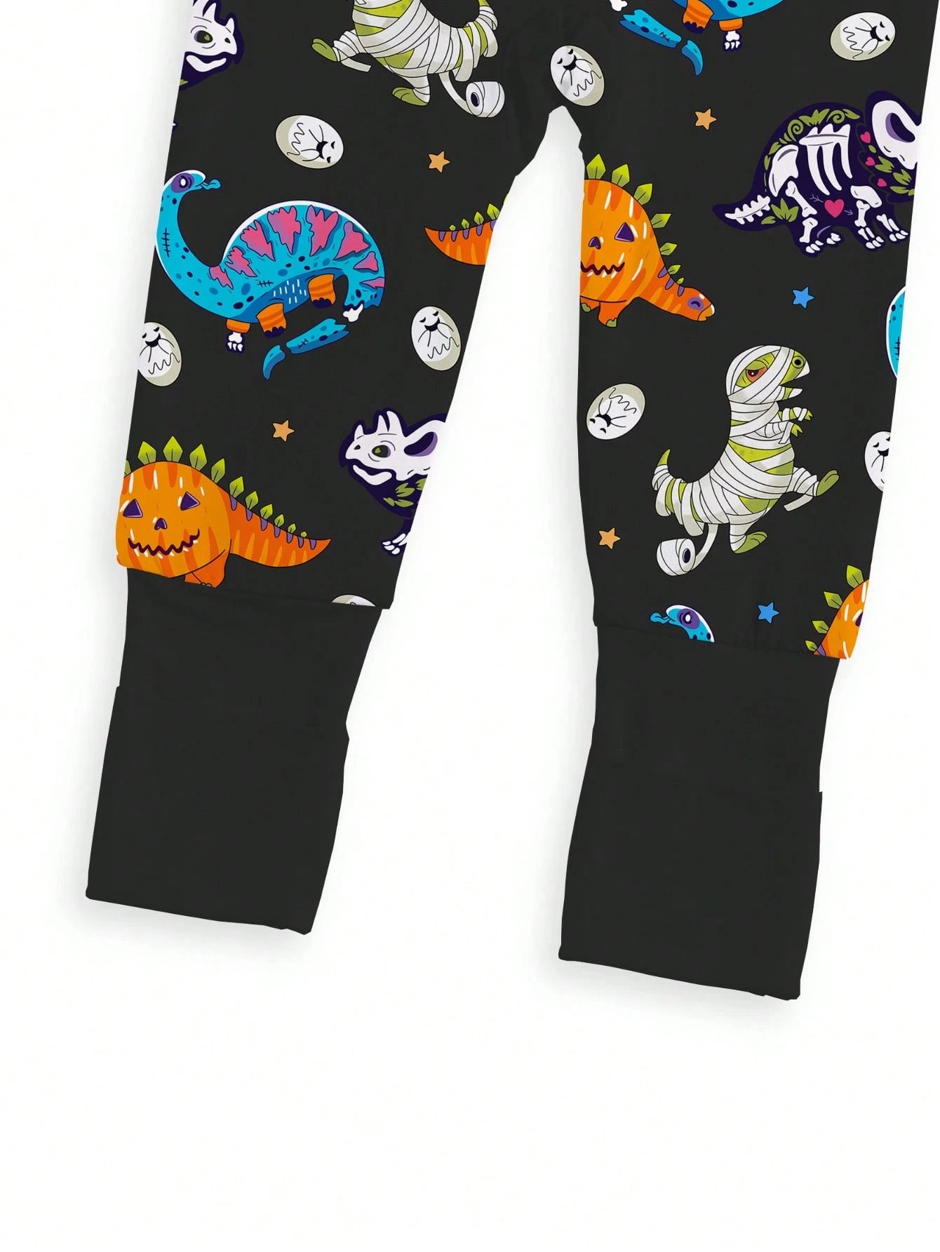 MIOZING Halloween Mummy Dino Skeleton Pumpkin Dinosaur Print Zip Long Sleeve Baby Romper, Holiday Daily Outfit, Soft Bamboo Fiber Fabric For Baby Boys