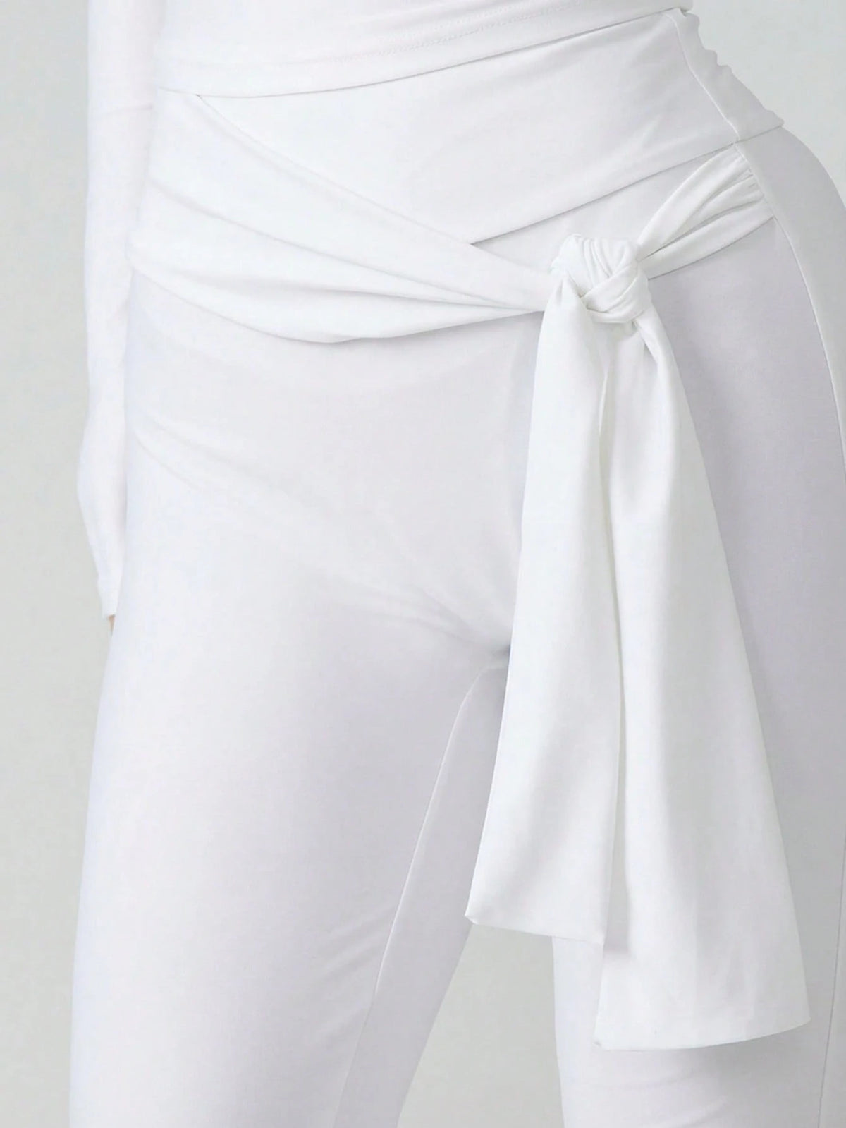 MISSGUIDED High Waist Capri Pants With Tie Belt Detail Cropped Trousers For Summer Casual Wear