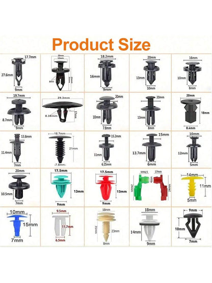 Mixed Auto Fastener Vehicle Car Bumper Clips Retainer Fastener Rivet Door Panel Liner Universal Fit All Car-1000/800/500/300/100PCS