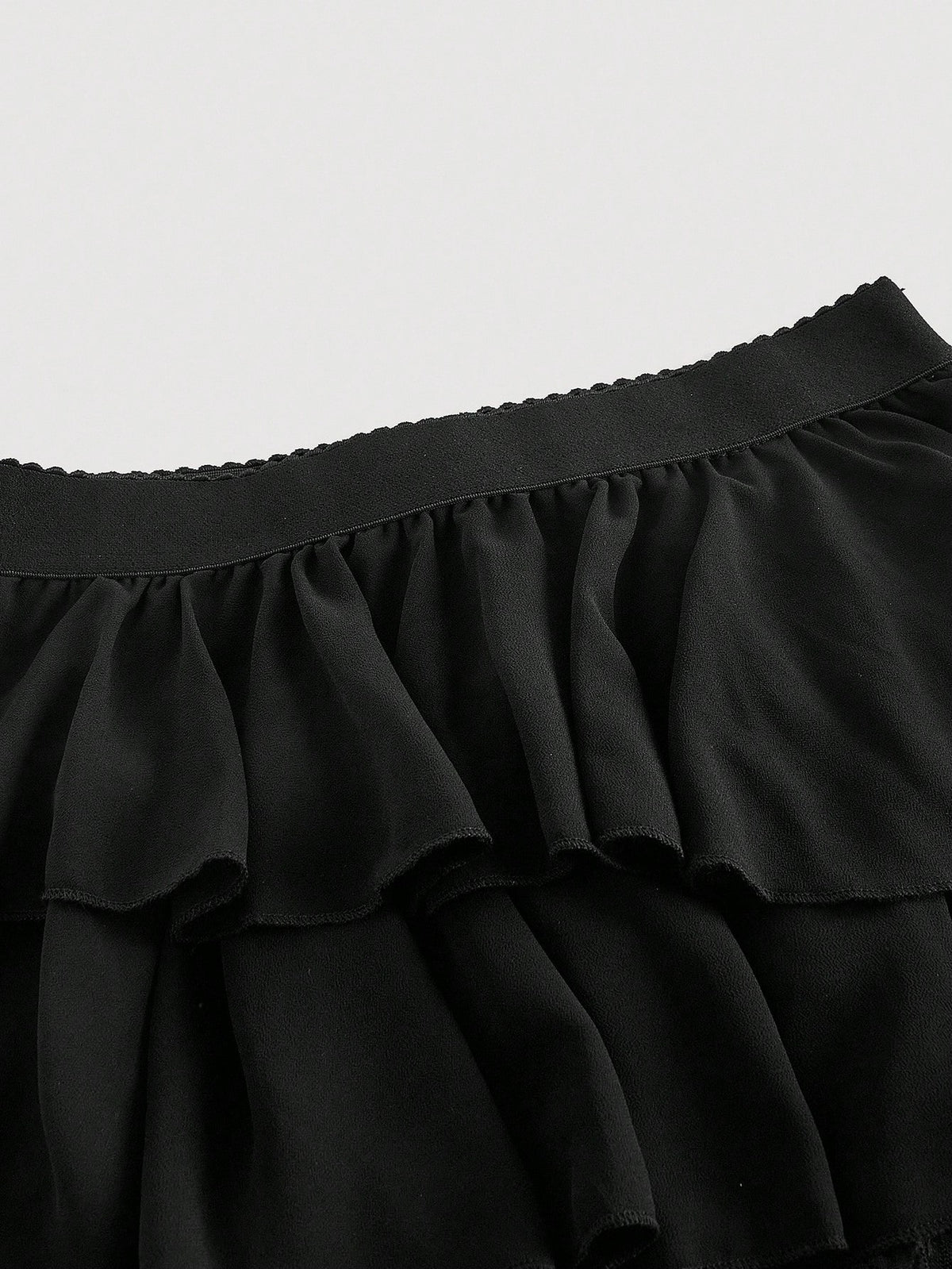 MOD Boho-Western Elegance: 70s Flowy Chiffon & Lace Maxi Skirt In Black- Your Effortless Companion For Golden Hour Picnics & Bohemian Adventures