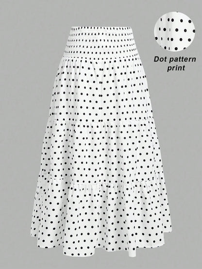 MOD Casual Vacation Style Plaid Bubble Crinkle Skirt For Women, Suitable For Summer Vacation Chic Dress