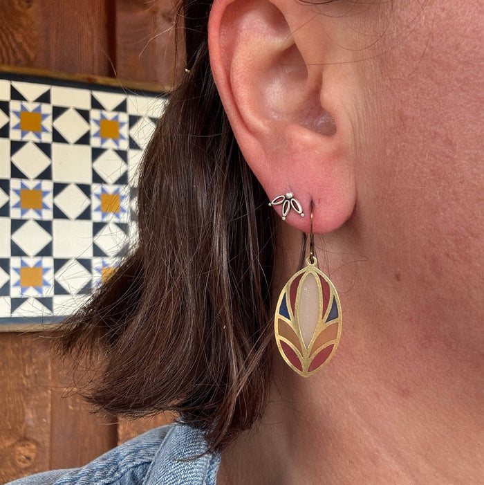 Mod // stained glass resin earrings