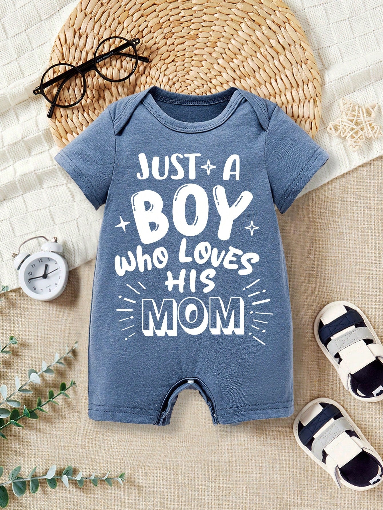 ModeFlare Wear Baby Boys' Casual Letter Printed Romper, Summer