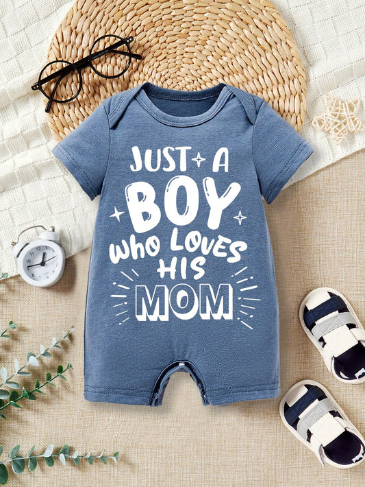 ModeFlare Wear Baby Boys' Casual Letter Printed Romper, Summer