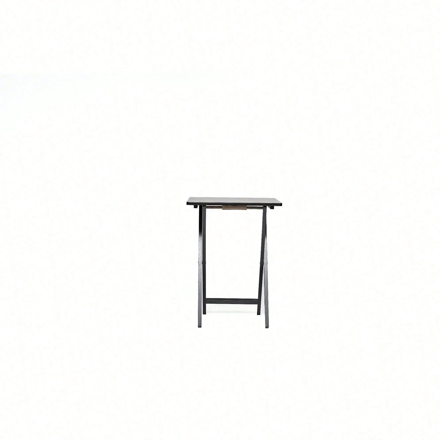 Modern Solid Wood Folding Tray Tables, Set Of 2, Black