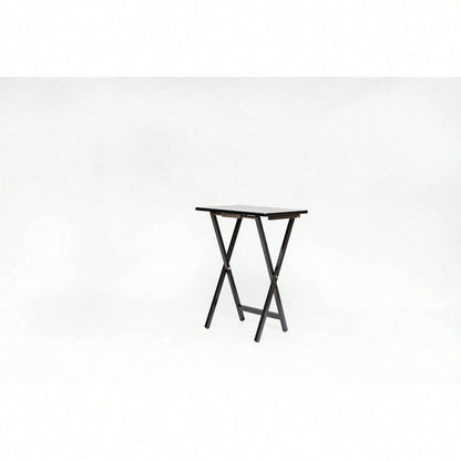 Modern Solid Wood Folding Tray Tables, Set Of 2, Black