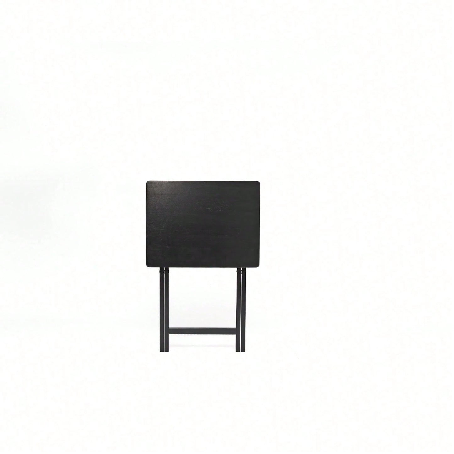 Modern Solid Wood Folding Tray Tables, Set Of 2, Black