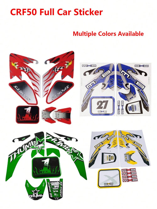 Motorcycle Decal Sticker Red Blue Yellow Green Racing Motorcycle Kohis Sticker CRF50 CRF70 Sticker For CRF 50cc 70cc Pit Dirt Bike Decal