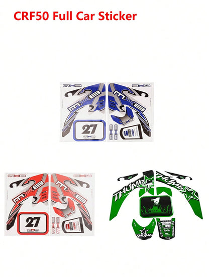 Motorcycle Decal Sticker Red Blue Yellow Green Racing Motorcycle Kohis Sticker CRF50 CRF70 Sticker For CRF 50cc 70cc Pit Dirt Bike Decal