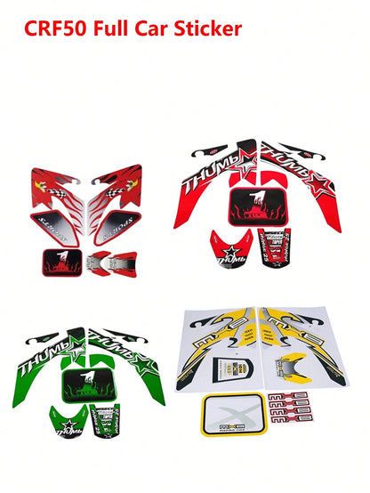 Motorcycle Decal Sticker Red Blue Yellow Green Racing Motorcycle Kohis Sticker CRF50 CRF70 Sticker For CRF 50cc 70cc Pit Dirt Bike Decal