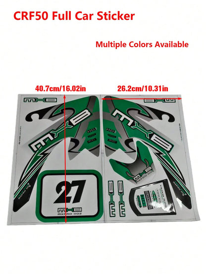 Motorcycle Decal Sticker Red Blue Yellow Green Racing Motorcycle Kohis Sticker CRF50 CRF70 Sticker For CRF 50cc 70cc Pit Dirt Bike Decal