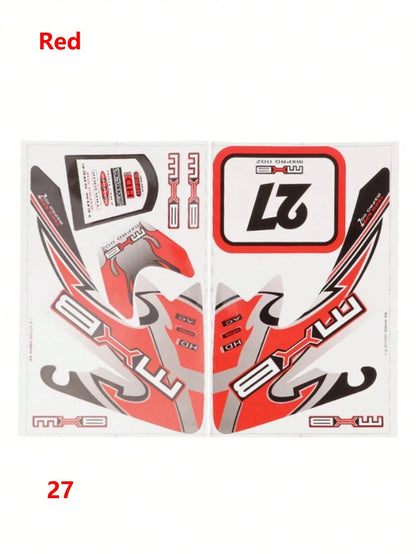 Motorcycle Decal Sticker Red Blue Yellow Green Racing Motorcycle Kohis Sticker CRF50 CRF70 Sticker For CRF 50cc 70cc Pit Dirt Bike Decal