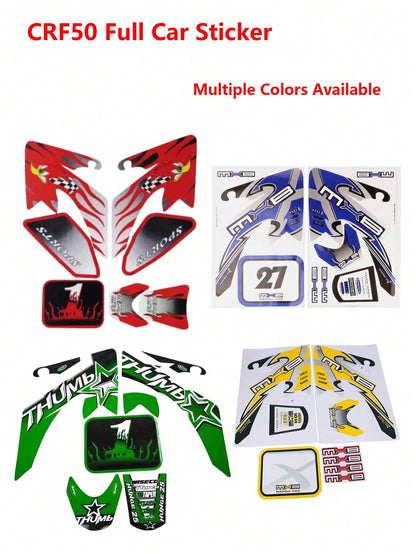 Motorcycle Decal Sticker Red Blue Yellow Green Racing Motorcycle Kohis Sticker CRF50 CRF70 Sticker For CRF 50cc 70cc Pit Dirt Bike Decal
