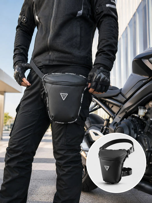 Motorcycle Drop Leg Bag, Water Resistant Thigh Bag Waist Pack, 3 In 1 Crossbody Sling Shoulder Chest Bag, Adjustable Leg Strap Fanny Pack Hip Bum Belt Bag For Biker Rider Riding Cycling Hiking Camping