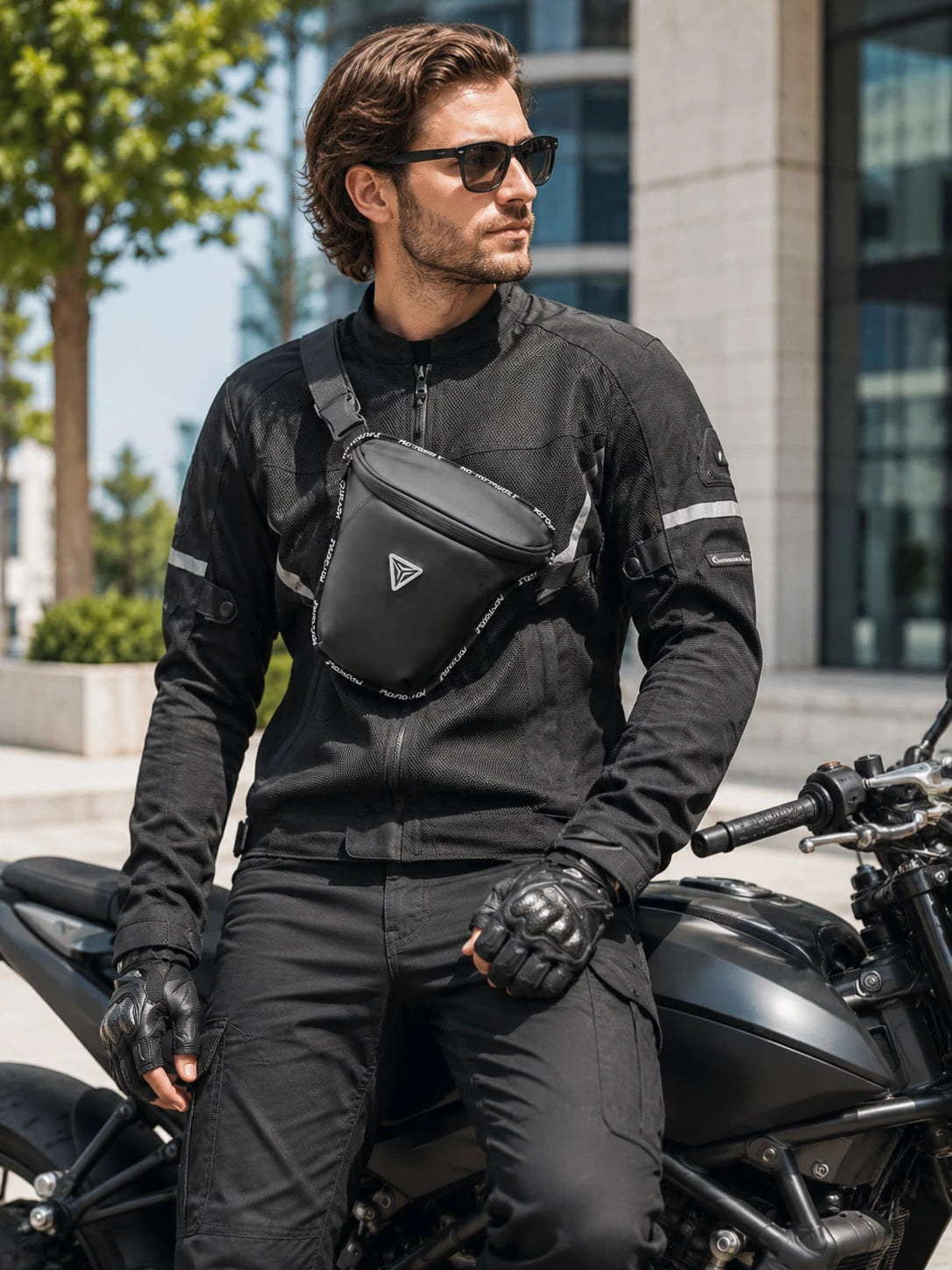 Motorcycle Drop Leg Bag, Water Resistant Thigh Bag Waist Pack, 3 In 1 Crossbody Sling Shoulder Chest Bag, Adjustable Leg Strap Fanny Pack Hip Bum Belt Bag For Biker Rider Riding Cycling Hiking Camping