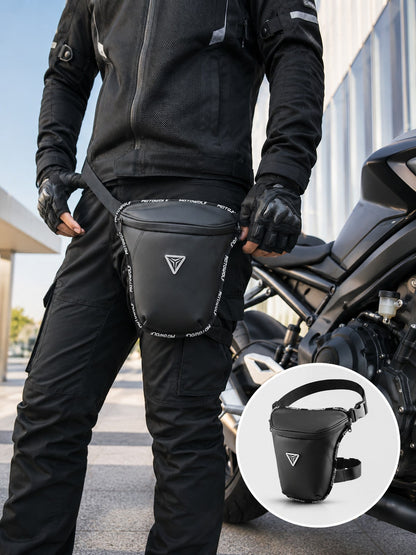 Motorcycle Drop Leg Bag, Water Resistant Thigh Bag Waist Pack, 3 In 1 Crossbody Sling Shoulder Chest Bag, Adjustable Leg Strap Fanny Pack Hip Bum Belt Bag For Biker Rider Riding Cycling Hiking Camping