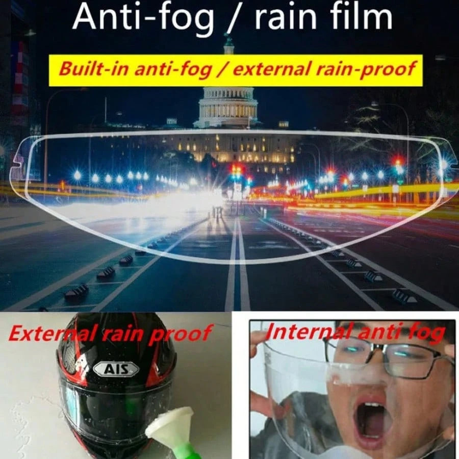 Motorcycle Helmet Transparent Rainproof Anti-Fog Film, Driving Durable Nano Coating Sticker, Universal Helmet Accessory