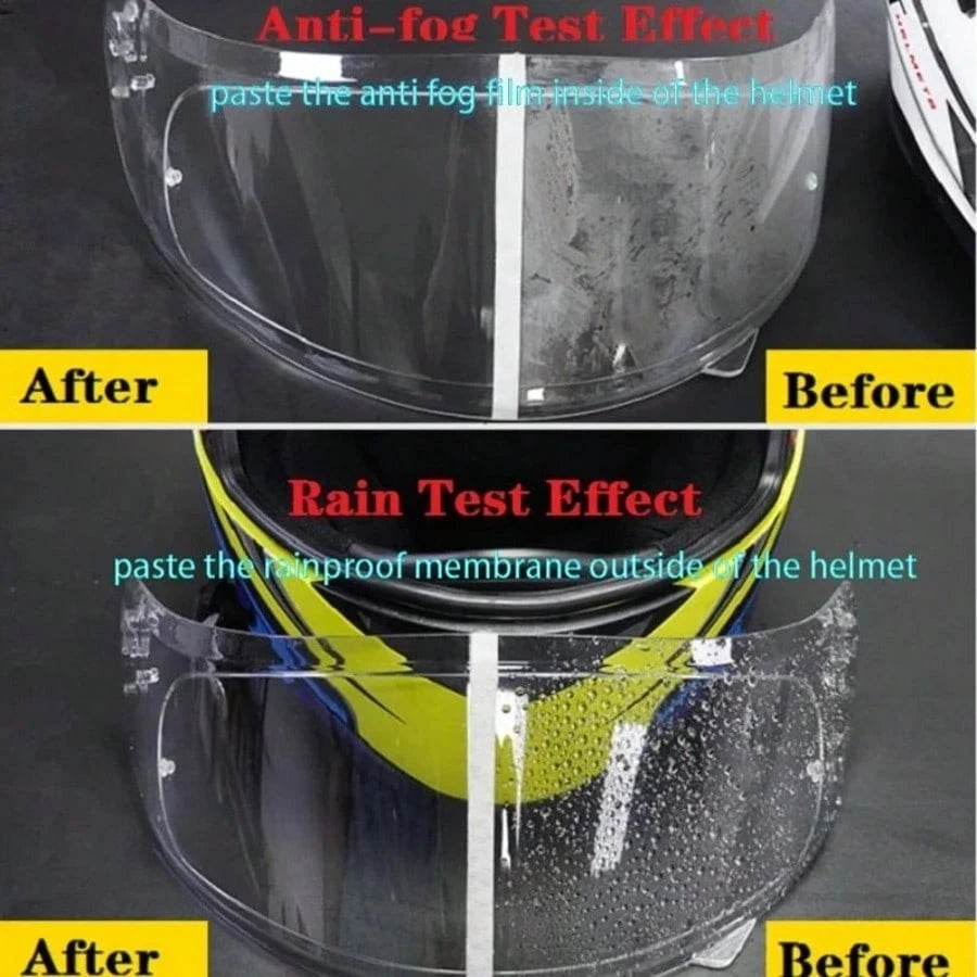 Motorcycle Helmet Transparent Rainproof Anti-Fog Film, Driving Durable Nano Coating Sticker, Universal Helmet Accessory
