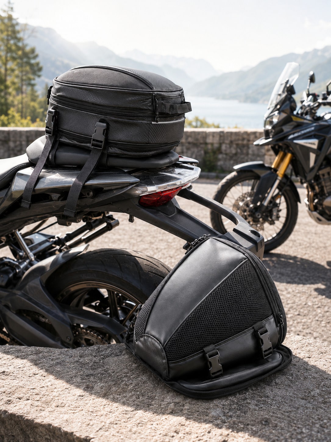 Motorcycle Tail Bag Water Resistant Expandable Rear Seat Bag Multifunctional Storage Saddle Bag For Riding Travel Touring Commuting For Sport Bike Motorbike Cruiser