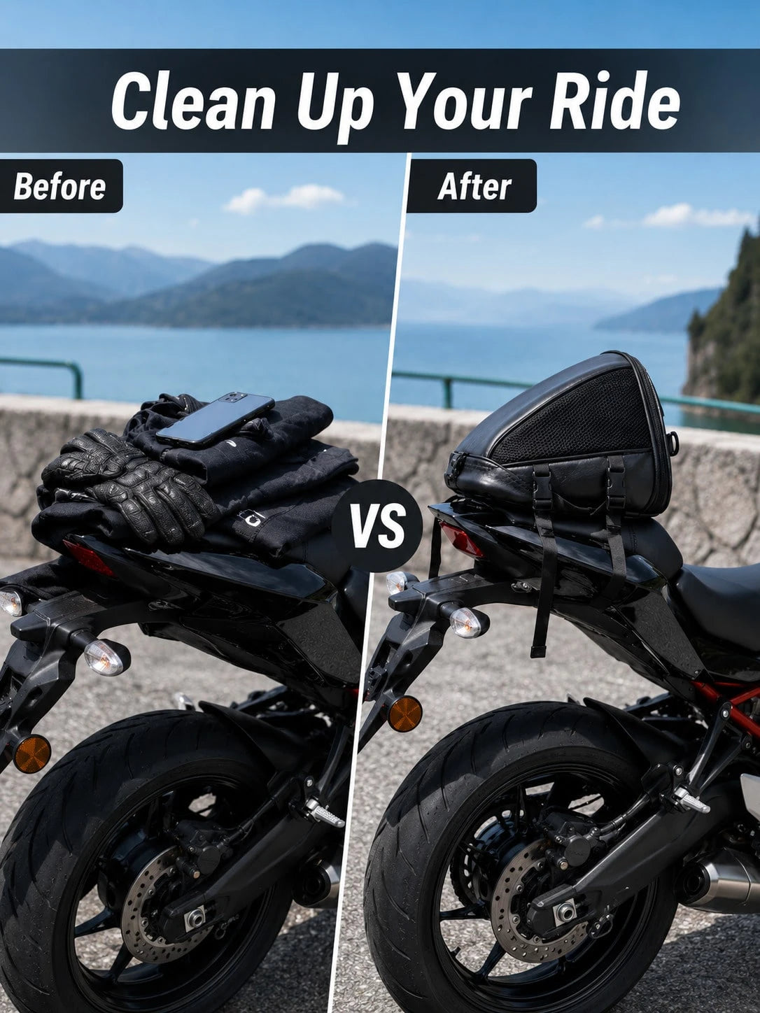 Motorcycle Tail Bag Water Resistant Expandable Rear Seat Bag Multifunctional Storage Saddle Bag For Riding Travel Touring Commuting For Sport Bike Motorbike Cruiser