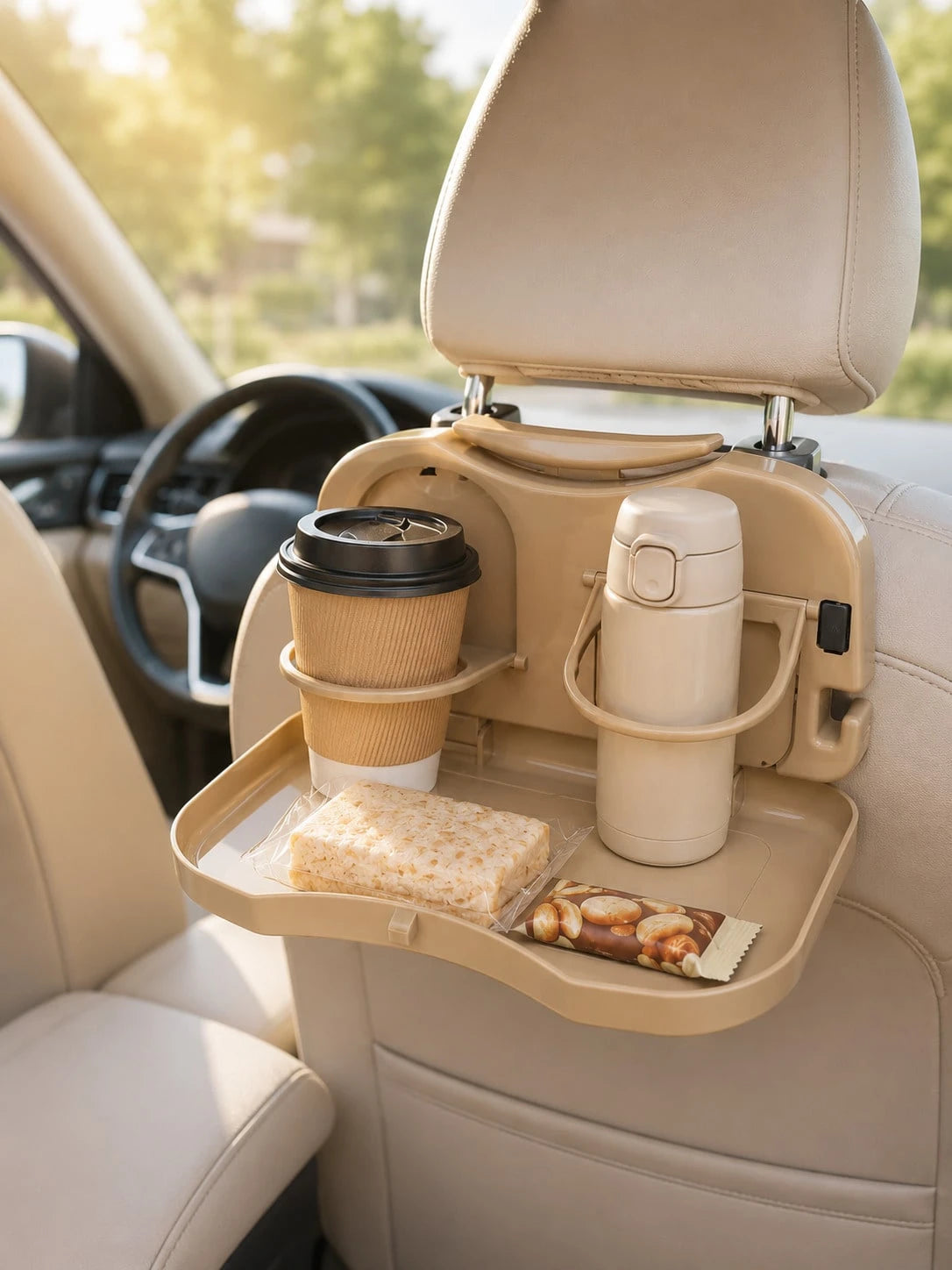Multi-Functional Foldable Car Dining Table, Car Seat Back Tray And Cup Holder, Multi-Purpose Child Dining Plate, Foldable Car Laptop Desk, Road Trip Essentials