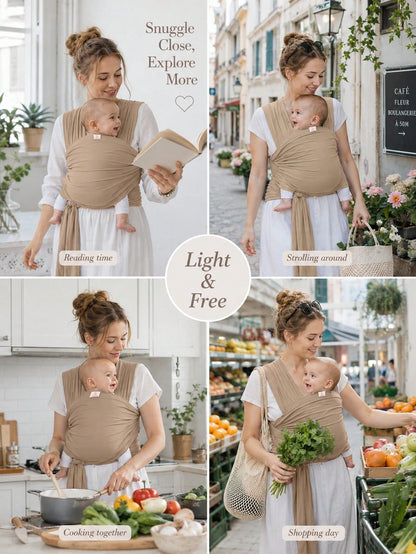 Multi-Functional Infant Baby Carrier, Front Facing Adjustable Wrap Sling For Newborns & Toddlers, Portable & Lightweight, Suitable For All Seasons