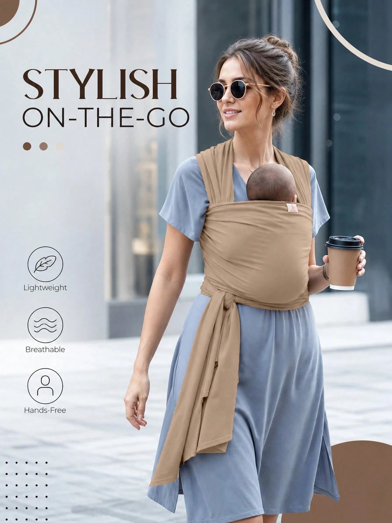 Multi-Functional Infant Baby Carrier, Front Facing Adjustable Wrap Sling For Newborns & Toddlers, Portable & Lightweight, Suitable For All Seasons