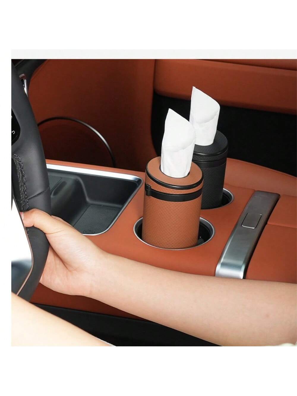 Multifunctional Car Tissue Box, Round Paper Towel Tube With Car Window Breaking Tool, Universal Car Accessories