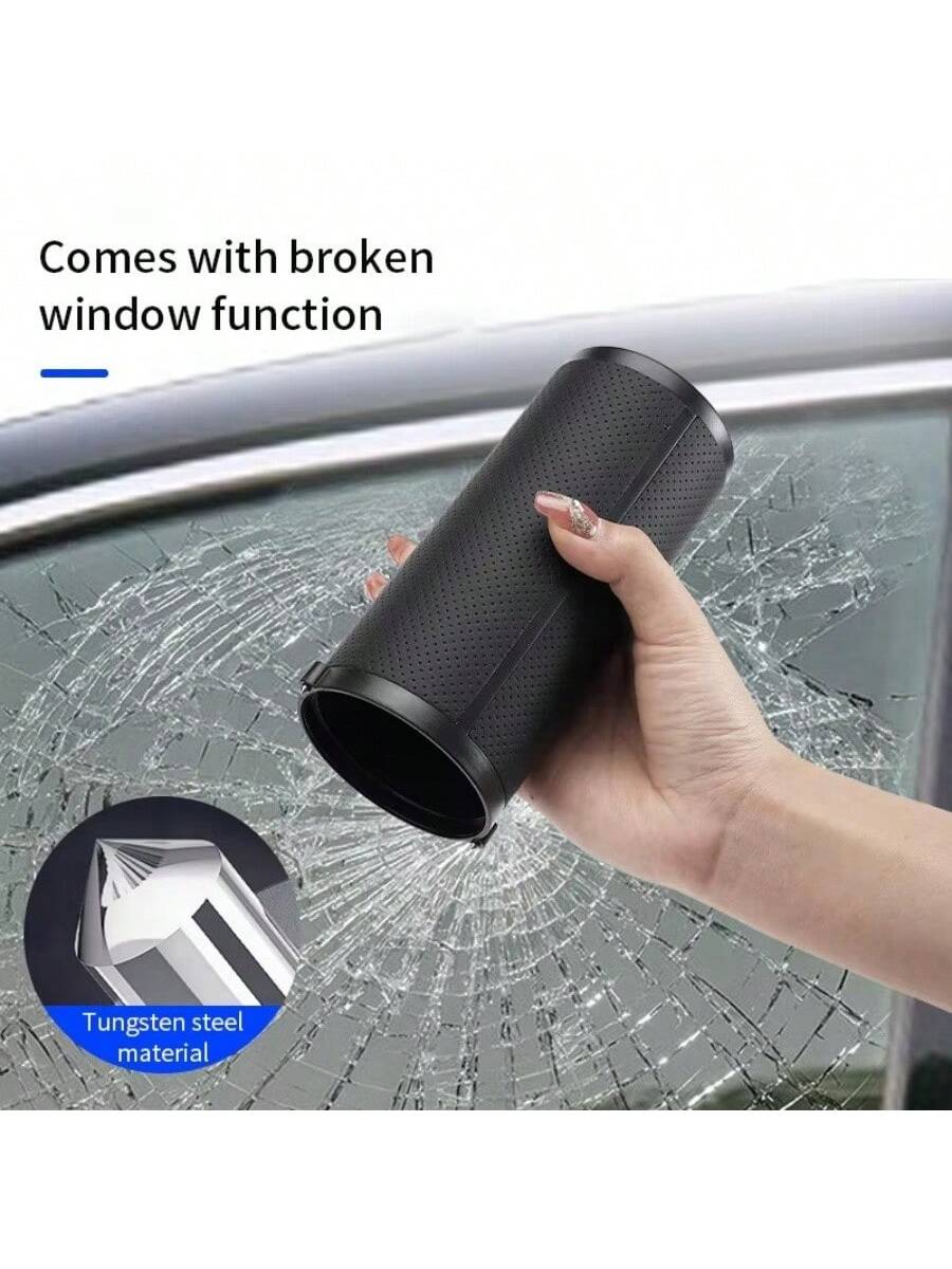Multifunctional Car Tissue Box, Round Paper Towel Tube With Car Window Breaking Tool, Universal Car Accessories