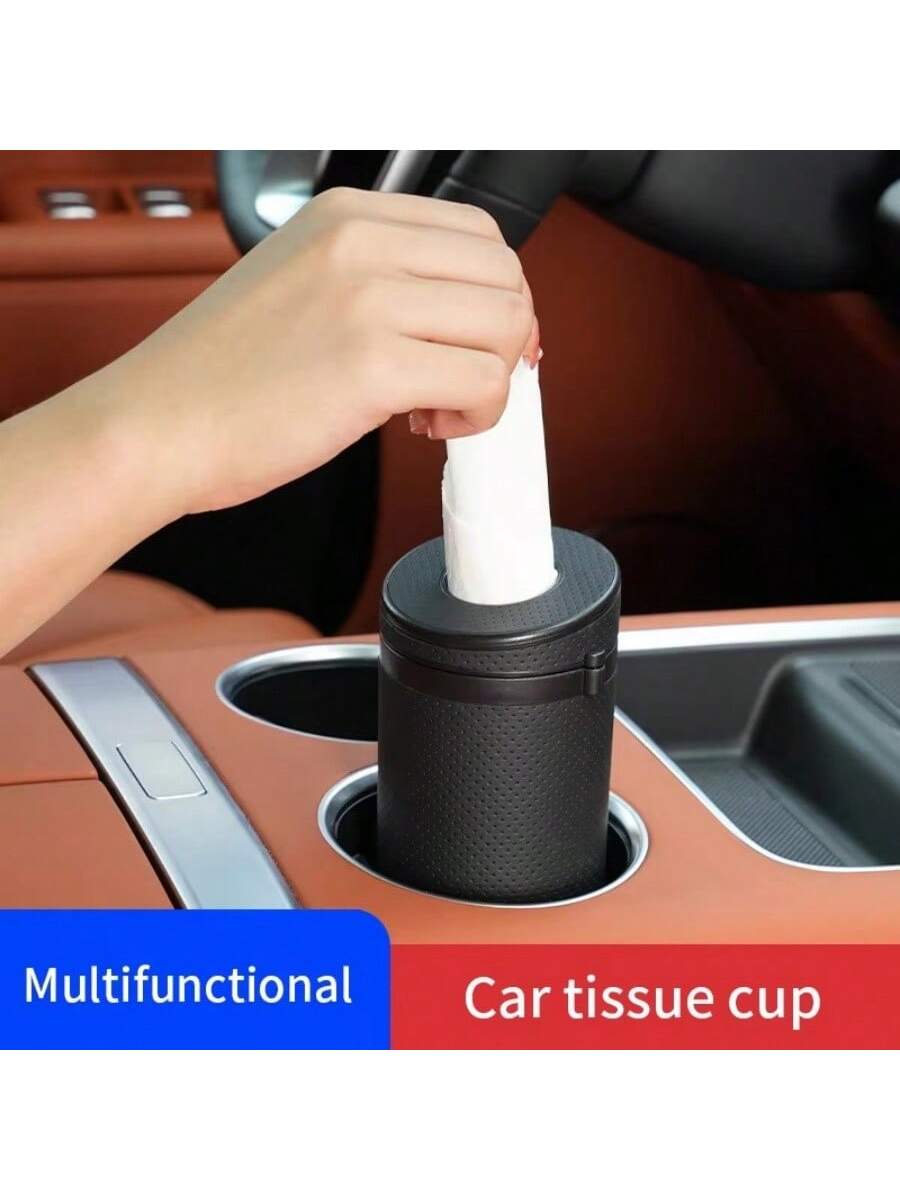 Multifunctional Car Tissue Box, Round Paper Towel Tube With Car Window Breaking Tool, Universal Car Accessories