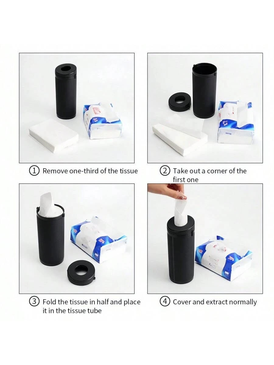 Multifunctional Car Tissue Box, Round Paper Towel Tube With Car Window Breaking Tool, Universal Car Accessories