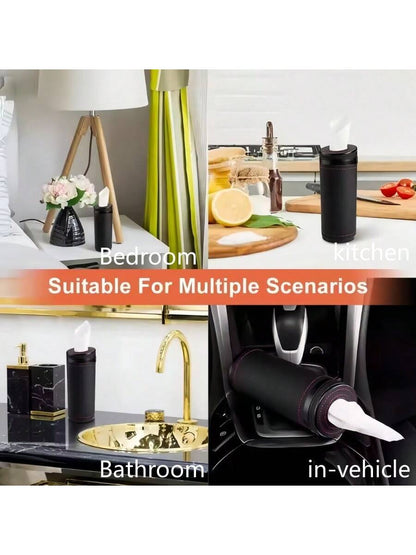 Multifunctional Car Tissue Box, Round Paper Towel Tube With Car Window Breaking Tool, Universal Car Accessories