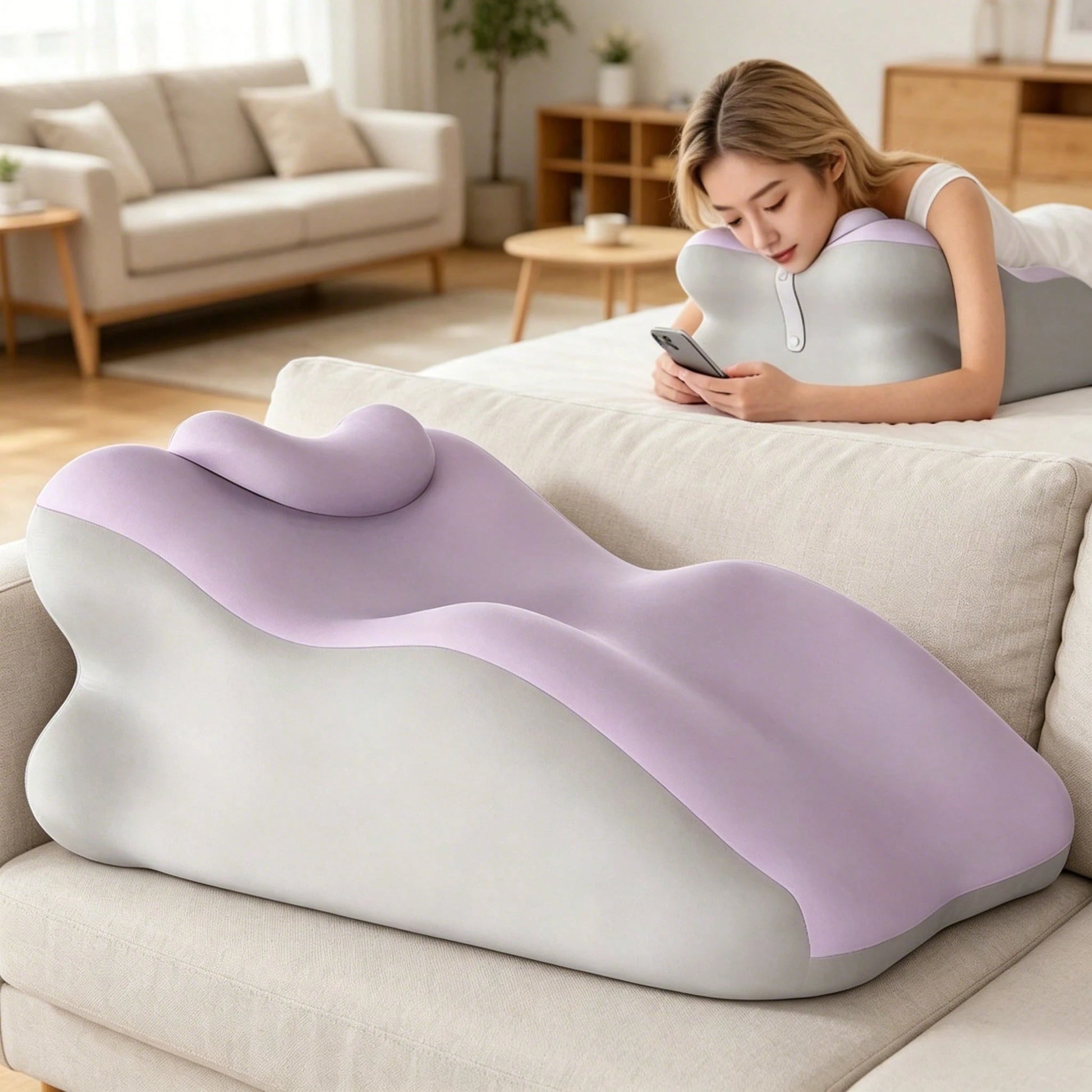 Multifunctional Memory Foam Lumbar Support Pillow, Ergonomic Design, Provides Added Support, Suitable For Different Postures And Scenarios, Meets Various Needs. Ideal For People Who Sit For Long Perio