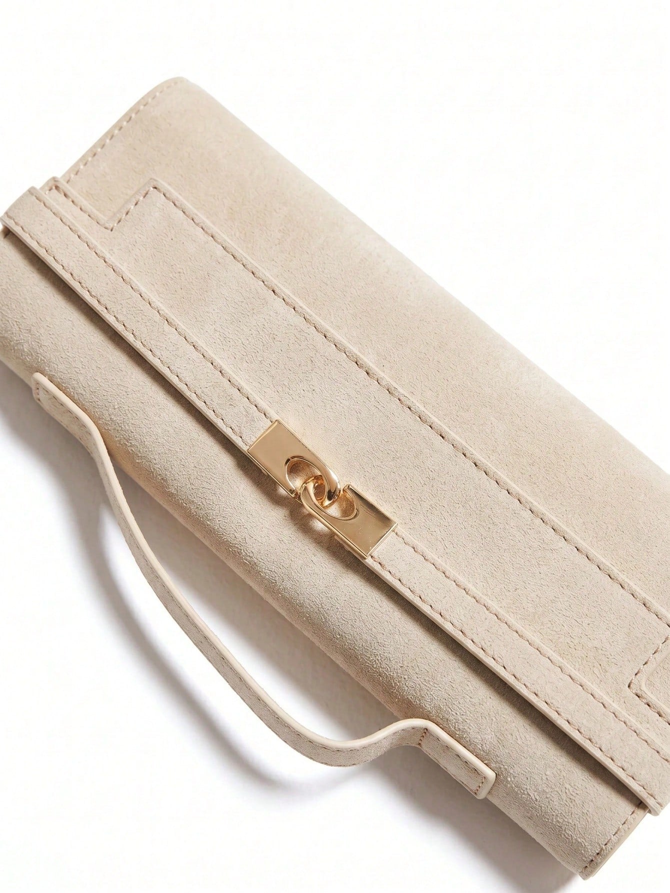 MUSERA Ladies Top Handle Bags, Suede, Apricot, Hardware Buckle Decoration, Fashionable, Luxury, Elegant, Simple, Personalized, Versatile, Retro, Vintage, For Date, Daily, Shopping, Afternoon Tea, Coc