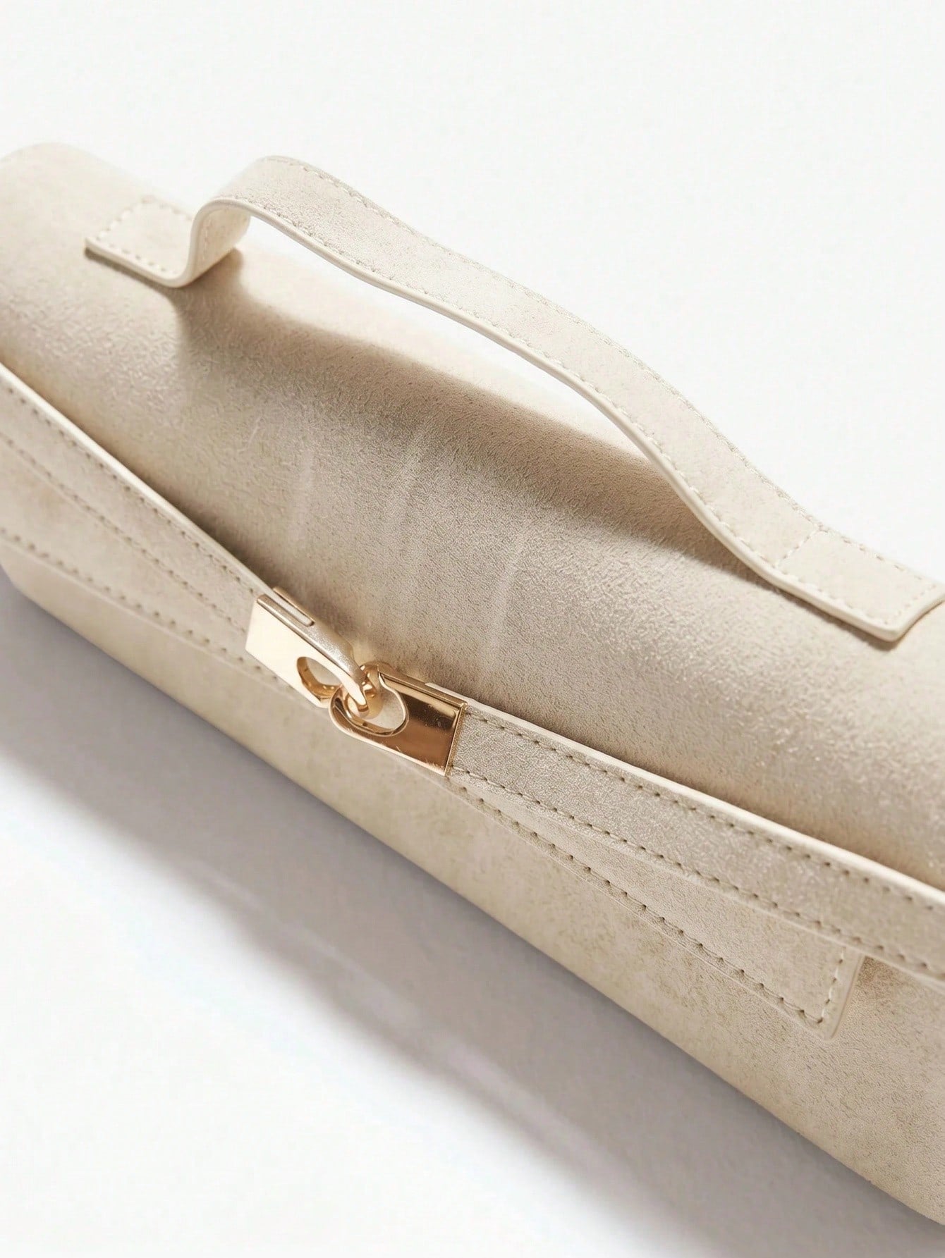 MUSERA Ladies Top Handle Bags, Suede, Apricot, Hardware Buckle Decoration, Fashionable, Luxury, Elegant, Simple, Personalized, Versatile, Retro, Vintage, For Date, Daily, Shopping, Afternoon Tea, Coc
