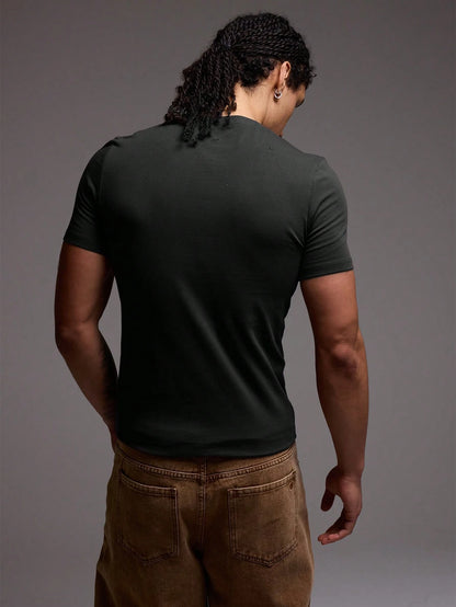 Musero Slim Fit Fitted Short Sleeve Basic Plain T-Shirt Capsule Wardrobe Spring&Summer