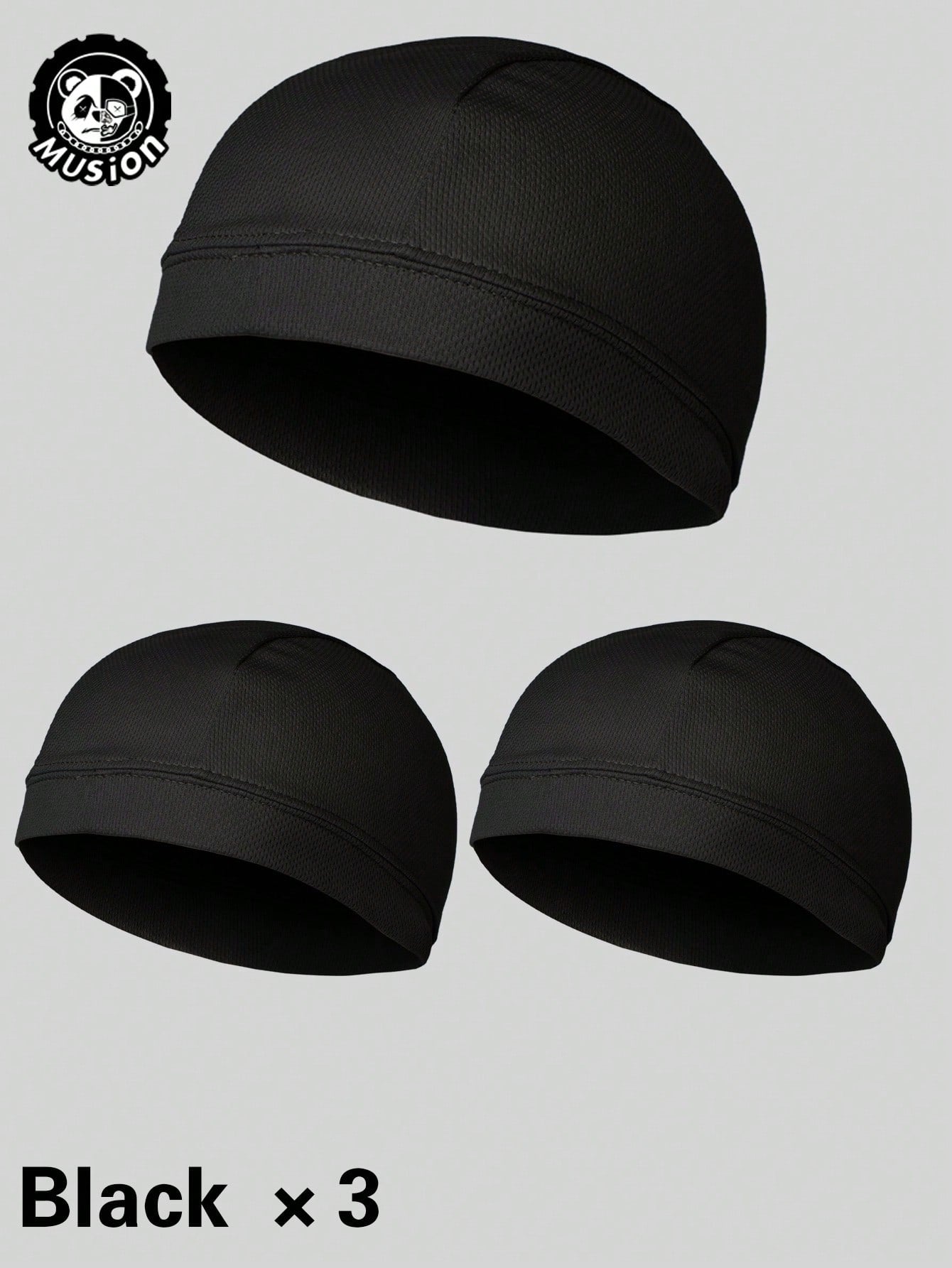 Musion 1/3 Pack Mesh Helmet Liner Skull Cap, Sweat-Absorbing Quick-Dry Running Sports Beanie, Comfortable Headwear For Men And Women
