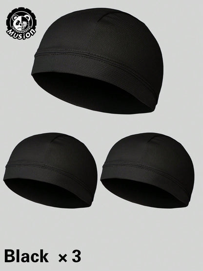 Musion 1/3 Pack Mesh Helmet Liner Skull Cap, Sweat-Absorbing Quick-Dry Running Sports Beanie, Comfortable Headwear For Men And Women